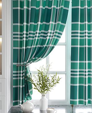 Комплект штор «Ронкос» изумрудного цвета