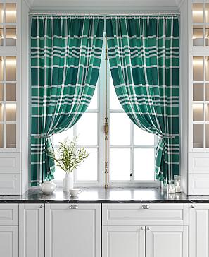 Комплект штор «Ронкос» изумрудного цвета