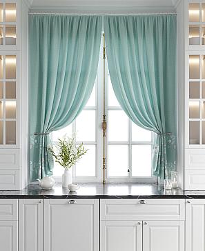 Комплект штор «Фарбионс» бирюзового цвета