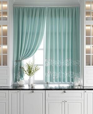 Комплект штор «Фарбионс» бирюзового цвета