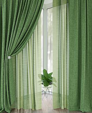 Комплект штор «Лерониос» зеленого цвета