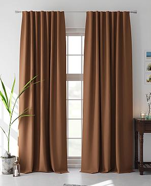 Комплект штор «Флетрис» коричневого цвета