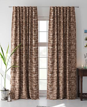 Комплект штор «Брилни» коричневого цвета