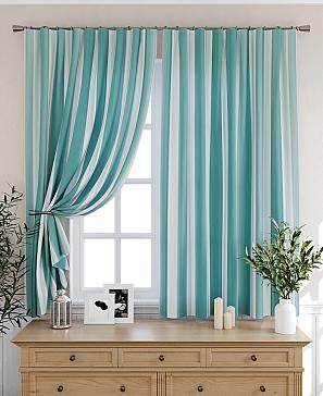 Комплект штор «Лиргонс» бирюзового цвета
