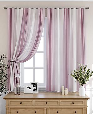 Комплект штор «Бриниас» розового цвета