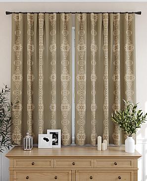 Комплект штор «Преймис» оливкового цвета