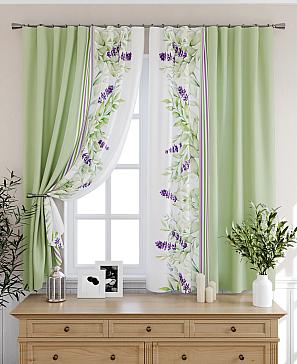 Комплект штор «Принорис» зеленого цвета