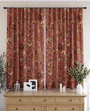 Комплект штор «Бронтис» бордового цвета