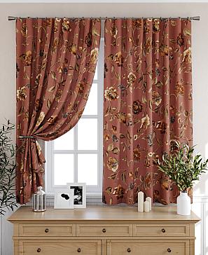 Комплект штор «Бронтис» бордового цвета