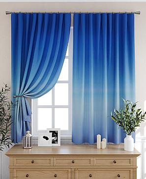 Комплект штор «Бриленис» синего цвета