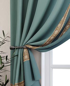 Комплект штор «Ломрионс» изумрудного цвета