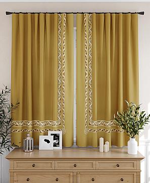 Комплект штор «Элимронс» горчичного цвета