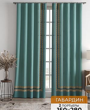 Комплект штор «Лорфинас (темно-бирюзовый)» | фото