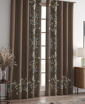 Комплект штор «Орфион» коричневого цвета
