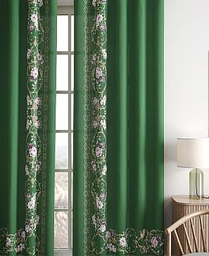 Комплект штор «Рилонгс» зеленого цвета