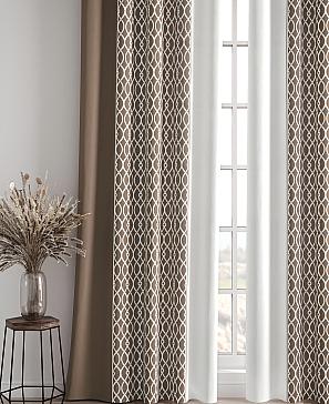 Комплект штор «Леорник» коричневого цвета