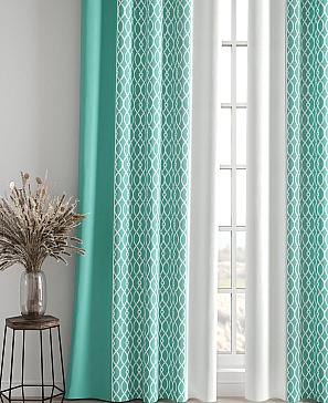 Комплект штор «Леорник» бирюзового цвета