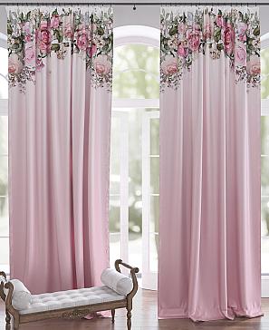 Комплект штор «Роулсин» розового цвета
