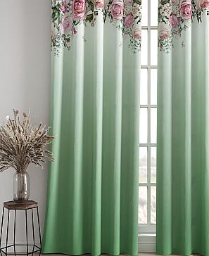 Комплект штор «Роулсин» зеленого цвета