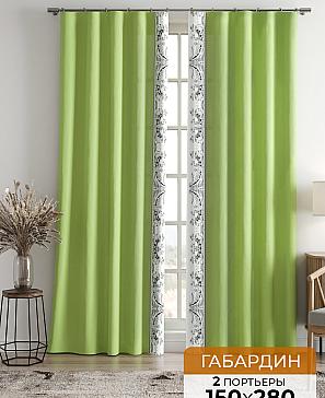 Комплект штор «Релиорс» зеленого цвета