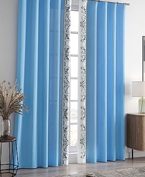 Комплект штор «Релиорс» голубого цвета