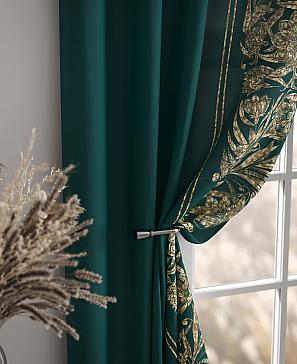 Комплект штор «Мелирос» изумрудного цвета