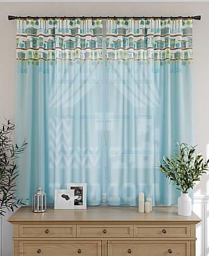 Комплект штор «Анхель» синего цвета