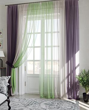 Комплект штор «Милури» фиолетово-серо-зеленого цвета