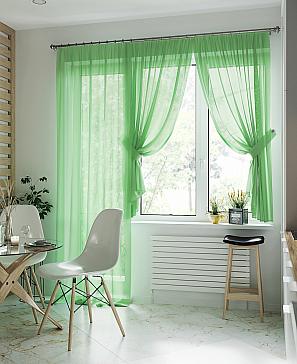 Комплект штор «Лурано» зеленого цвета