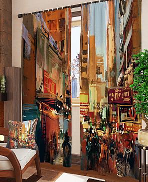 Комплект штор «Красочная живопись города»