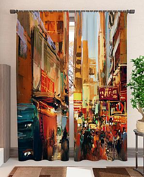 Комплект штор «Красочная живопись города»