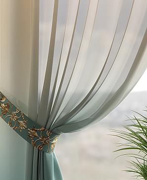 Комплект штор «Миреленс» бежево-бирюзового цвета