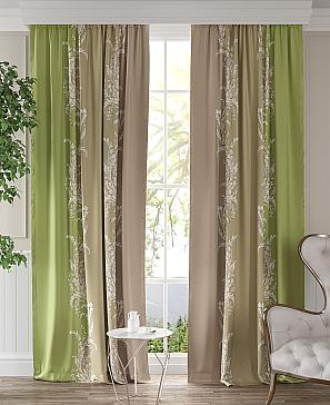 Комплект штор «Мервиор (бежево-зеленый)» | фото 2