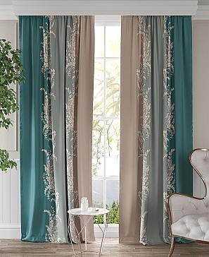 Комплект штор «Мервиор» изумрудного цвета