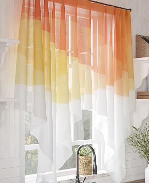 Тюль «Ленвилос» оранжевого цвета