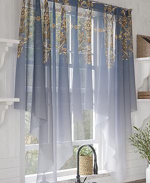 Тюль «Нелонвис» синего цвета