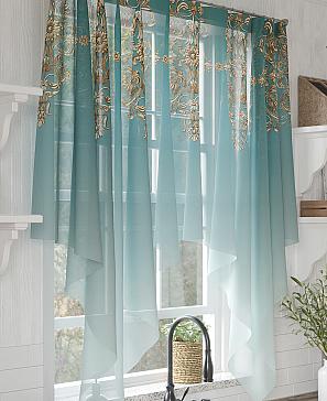 Тюль «Нелонвис» бирюзового цвета