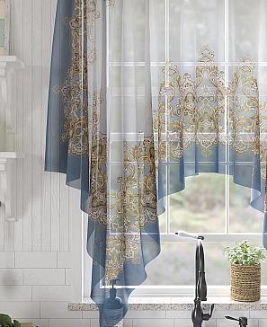 Тюль «Лиминес» синего цвета