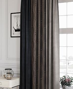 Комплект штор «Менровс» черно-коричневого цвета