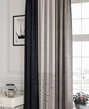 Комплект штор «Лемнерс» черно-коричневого цвета