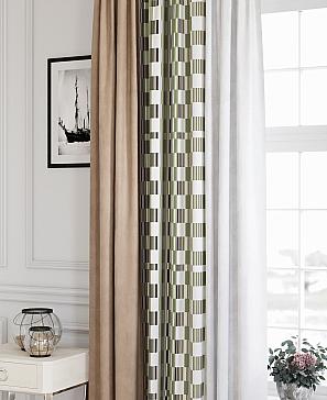 Комплект штор «Минеклос» бежево-белого цвета