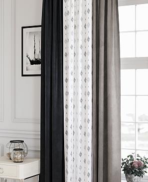 Комплект штор «Минвелис» черно-коричневого цвета