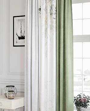 Комплект штор «Флеорнис (бело-зеленый)» | фото 3