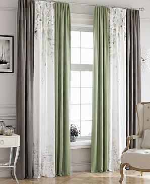 Комплект штор «Флеорнис» коричнево-зеленого цвета