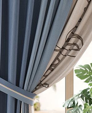 Комплект штор «Лирмелс» синего цвета