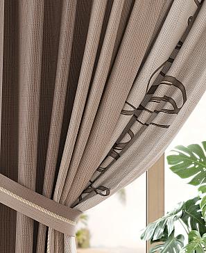 Комплект штор «Лирмелс» коричневого цвета