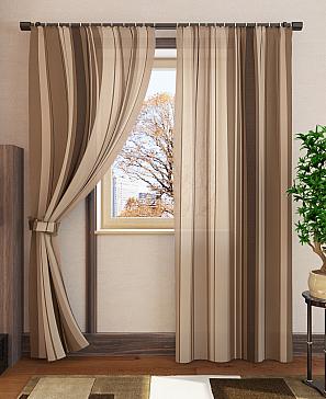 Комплект штор «Неберг» коричневого цвета