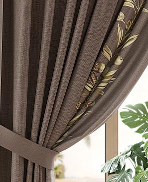 Комплект штор «Тенвирс» коричневого цвета