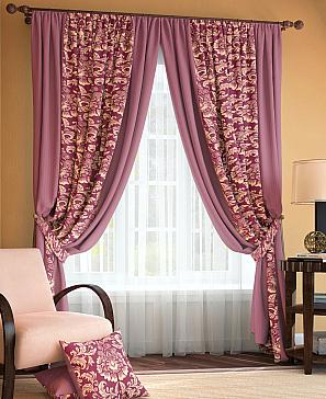 Комплект штор «Иналда» брусничного цвета