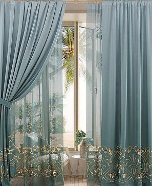 Комплект штор «Ровиронс» бирюзового цвета
